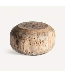 Mesa Centro Redonda Tronco Madera Rustica Dharm
