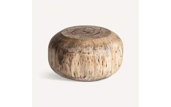 Mesa Centro Redonda Tronco Madera Rustica Dharm
