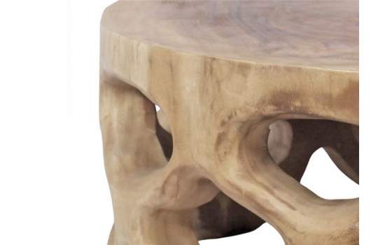 Mesa Centro Redonda Tronco Madera Suar Natural Agrelo