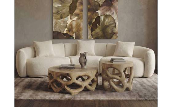 Mesa Centro Redonda Tronco Madera Suar Natural Agrelo