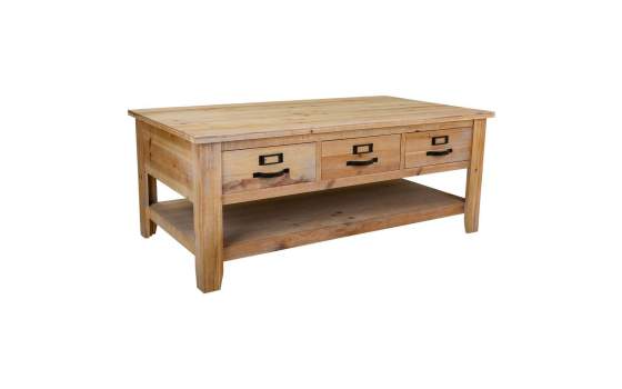 Mesa Centro Rustica 6 Cajones Color Natural Atisbet