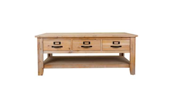 Mesa Centro Rustica 6 Cajones Color Natural Atisbet