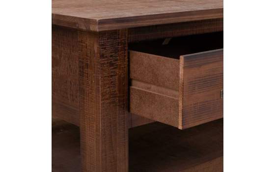 Mesa Centro Rustica 6 Cajones Color Nogal Serie Atisbet