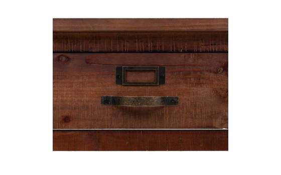 Mesa Centro Rustica 6 Cajones Color Nogal Serie Atisbet