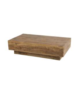 Mesa Centro Rustica Madera Maciza 120x65 - Serie Albon