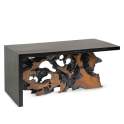 Mesa Centro Rustica Madera y Raiz de Teca - Serie Arceda