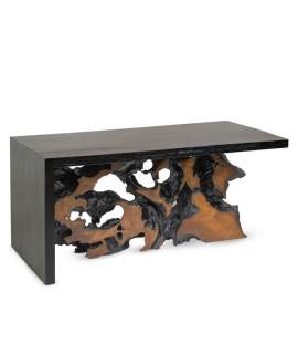 Mesa Centro Rustica Madera y Raiz de Teca - Serie Arceda