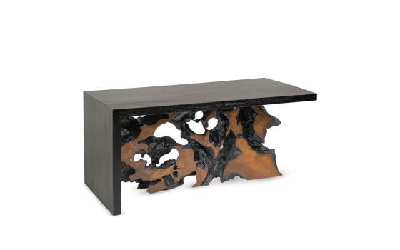 Mesa Centro Rustica Madera y Raiz de Teca - Serie Arceda