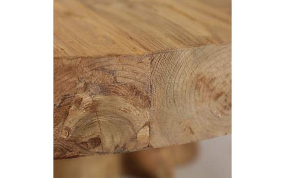 Mesa Centro Rustica Redonda Tronco de Teca Serie Aeddon