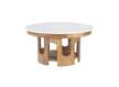 Mesa Centro Rustica Tapa Marmol Ø80 cm - Serie Albon