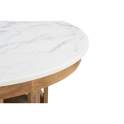 Mesa Centro Rustica Tapa Marmol Ø80 cm - Serie Albon