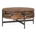 Mesa Centro Rustica Teca Acero Serie Aforest