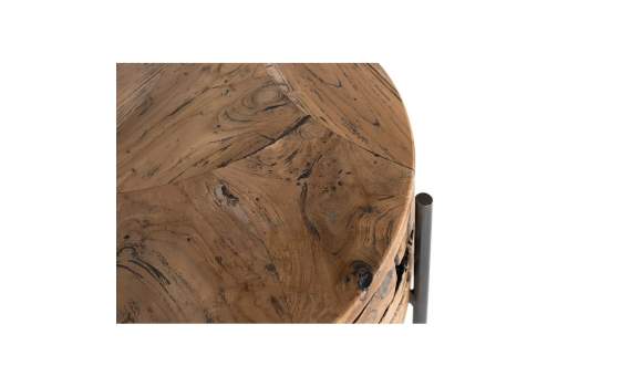 Mesa Centro Rustica Teca Acero Serie Aforest