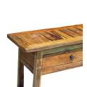 Mesa Centro Teca Rústica con 2 Cajones Serie Danast