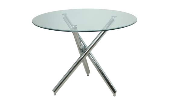 Mesa Cocina Redonda Acero Cristal Serie Adarian