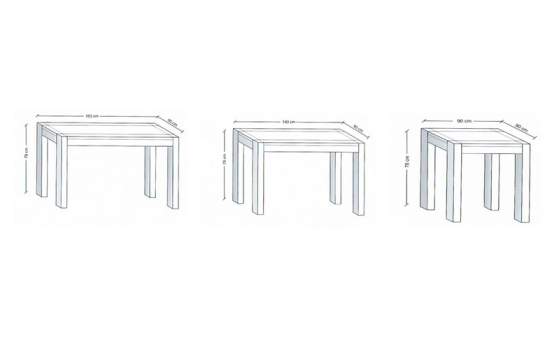 Mesa Colonial Rectangular Extensible 3 Tamaños Atrio