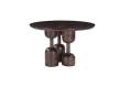 Mesa Comedor 120 cm Redonda Madera Mindi Nogal - Acheu