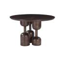Mesa Comedor 120 cm Redonda Madera Mindi Nogal - Acheu