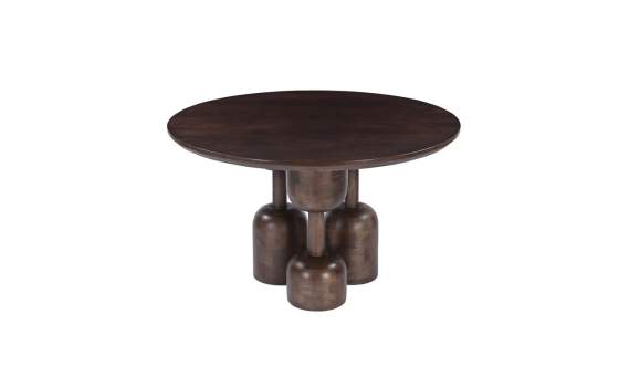 Mesa Comedor 120 cm Redonda Madera Mindi Nogal - Acheu
