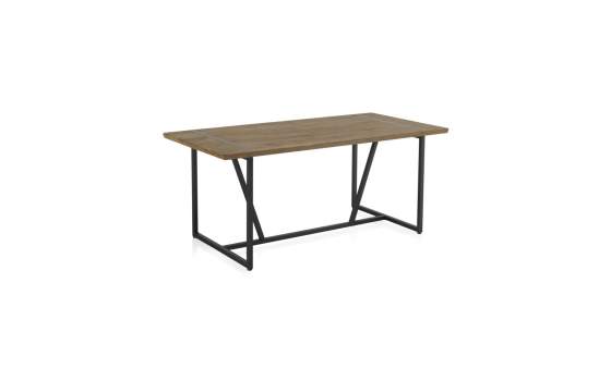 Mesa Comedor 180 cm Estilo Industrial Madera Acero Ausquer