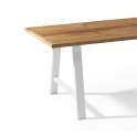 Mesa Comedor 3 Tamaños Tapa Madera Castaño Patas Forja Azalea