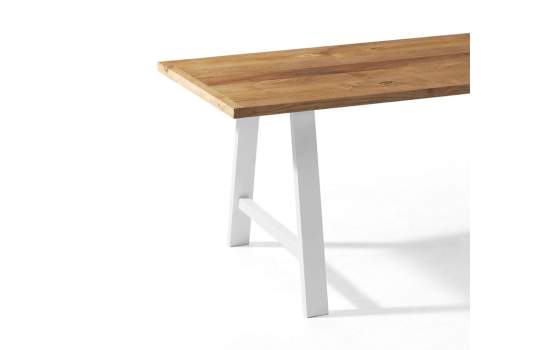 Mesa Comedor 3 Tamaños Tapa Madera Castaño Patas Forja Azalea