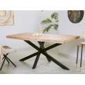 Mesa Comedor Acacia y Acero Negro Diseño Actual Ariadas