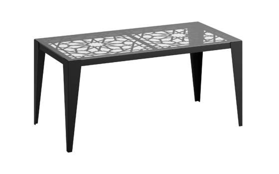 Mesa Comedor Acero Cristal Moderna Nazari Serie Anthon