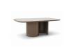 Mesa Comedor Actual Chapado Nogal 220 cm - Serie Alfix