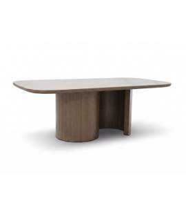 Mesa Comedor Actual Chapado Nogal 220 cm - Serie Alfix