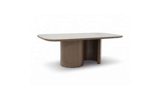 Mesa Comedor Actual Chapado Nogal 220 cm - Serie Alfix