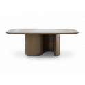 Mesa Comedor Actual Chapado Nogal 220 cm - Serie Alfix