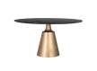 Mesa Comedor Actual Redonda Aluminio Oro Marmol Negro Adariel