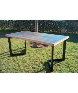 Mesa Comedor Angulo de Forja y Madera Estilo industrial Anjar