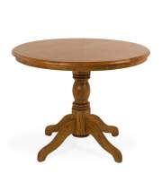 Mesa Comedor Clasica Redonda Madera Miel Serie Amburz