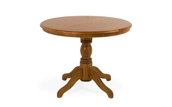 Mesa Comedor Clasica Redonda Madera Miel Serie Amburz