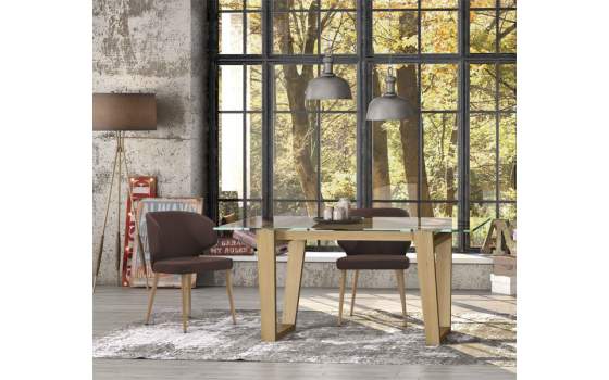 Mesa Comedor Cristal Roble Adott