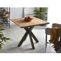 Mesa Comedor Cuadrada 85 Cm Madera Forja Serie Carsten