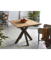 Mesa Comedor Cuadrada 85 Cm Madera Forja Serie Carsten