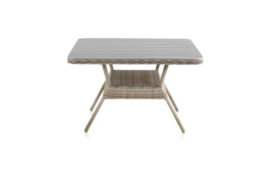 Mesa Comedor Cuadrada Rattan Sintetico y Aluminio Serie Wick