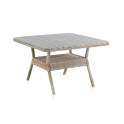 Mesa Comedor Cuadrada Rattan Sintetico y Aluminio Serie Wick