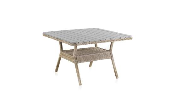 Mesa Comedor Cuadrada Rattan Sintetico y Aluminio Serie Wick