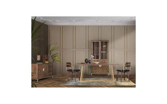 Mesa Comedor de 170 Madera Mango y Metal Diseño Etnico Ariast