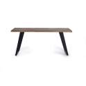 Mesa Comedor de 180  Tapa Acacia Tallada Pies Metal Serie Alvird