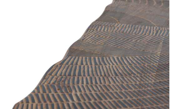 Mesa Comedor de 180  Tapa Acacia Tallada Pies Metal Serie Alvird