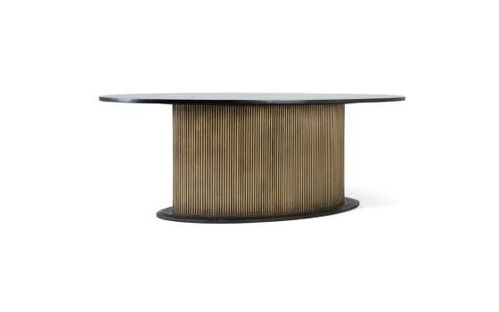 Mesa Comedor Diseño Actual 220 cm Negro Oro - Aboiat