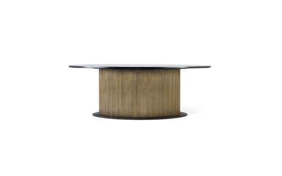 Mesa Comedor Diseño Actual 220 cm Negro Oro - Aboiat