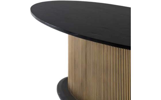 Mesa Comedor Diseño Actual 220 cm Negro Oro - Aboiat
