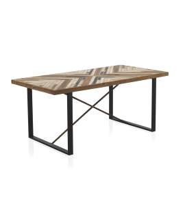 Mesa Comedor Espiga Estilo Industrial Madera Forja Abrandici