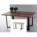 Mesa Comedor Estilo Industrial Acero Madera Serie Arisats